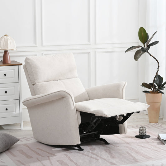 Manual Rocker Recliner Chair,Manual Rocking Glider Recliner,Fabric Nursery Chair,Single Sofa Recliner,Wide Armrests