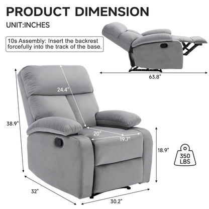 Manual Small Recliner Chair for Adults