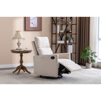 Manual Swivel Rocker Recliner Chair with Adjustable Back & Footrest