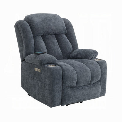 Mario Power Recliner Chair with Lift, Heating, Massage, Blue Velvet