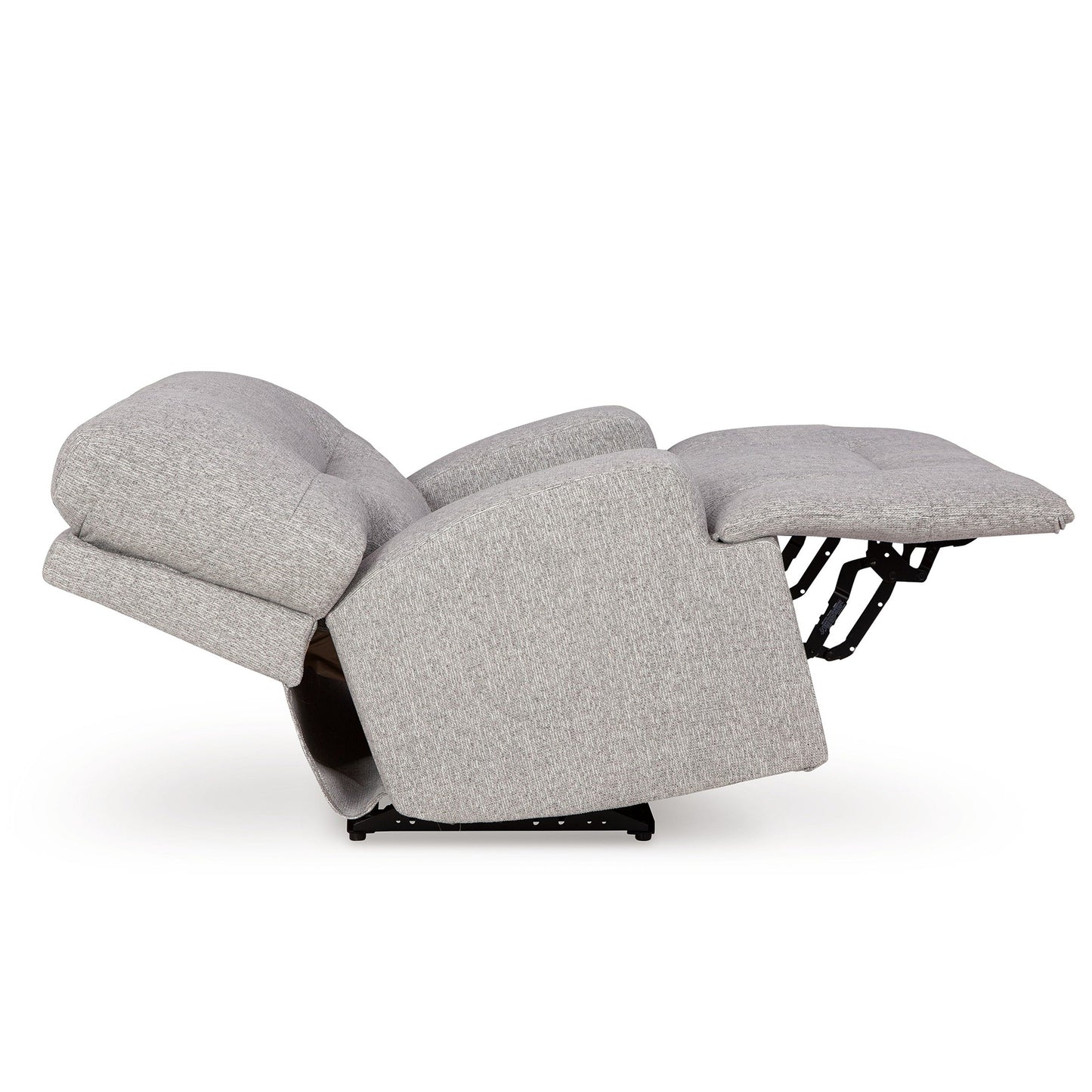 Marissa Wide Seat Power Recliner Chair, Gray Polyester, Soft Cushioned