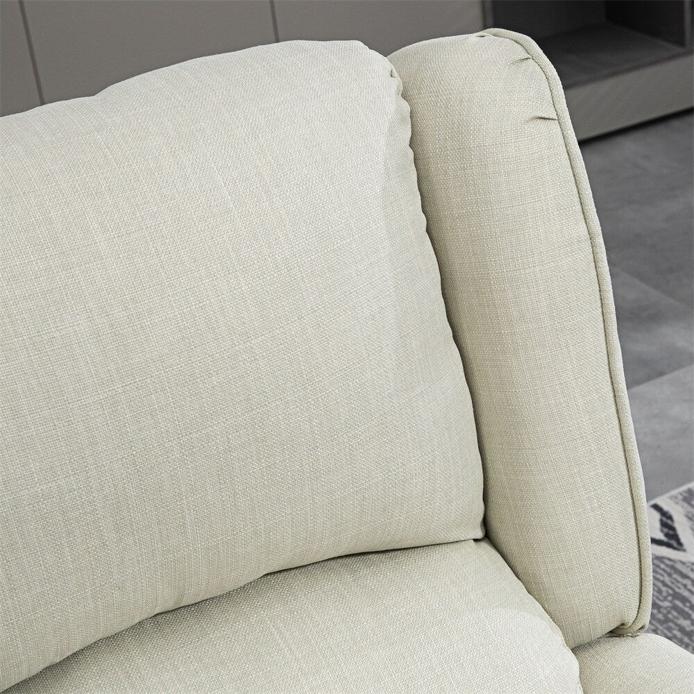 Massage Linen Recliner Chair with Heat,Footrest and Side Pocket