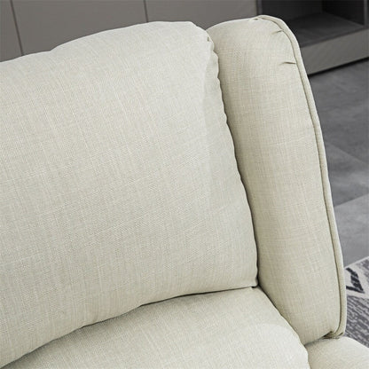 Massage Linen Recliner Chair with Heat,Footrest and Side Pocket