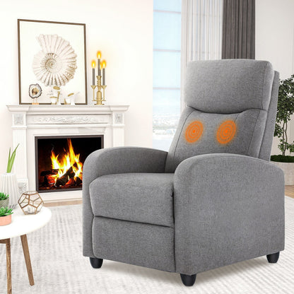 Massage Manual Recliner Sofa, Home Theater Seating with Lumbar Support, 8 Massage Modes