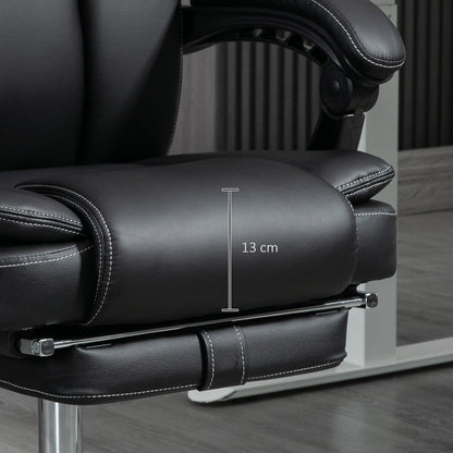 Massage Office Chair with 6 Vibration Points, Heated Reclining Computer Chair,Swivel Chair with Adjustable Height and Footrest