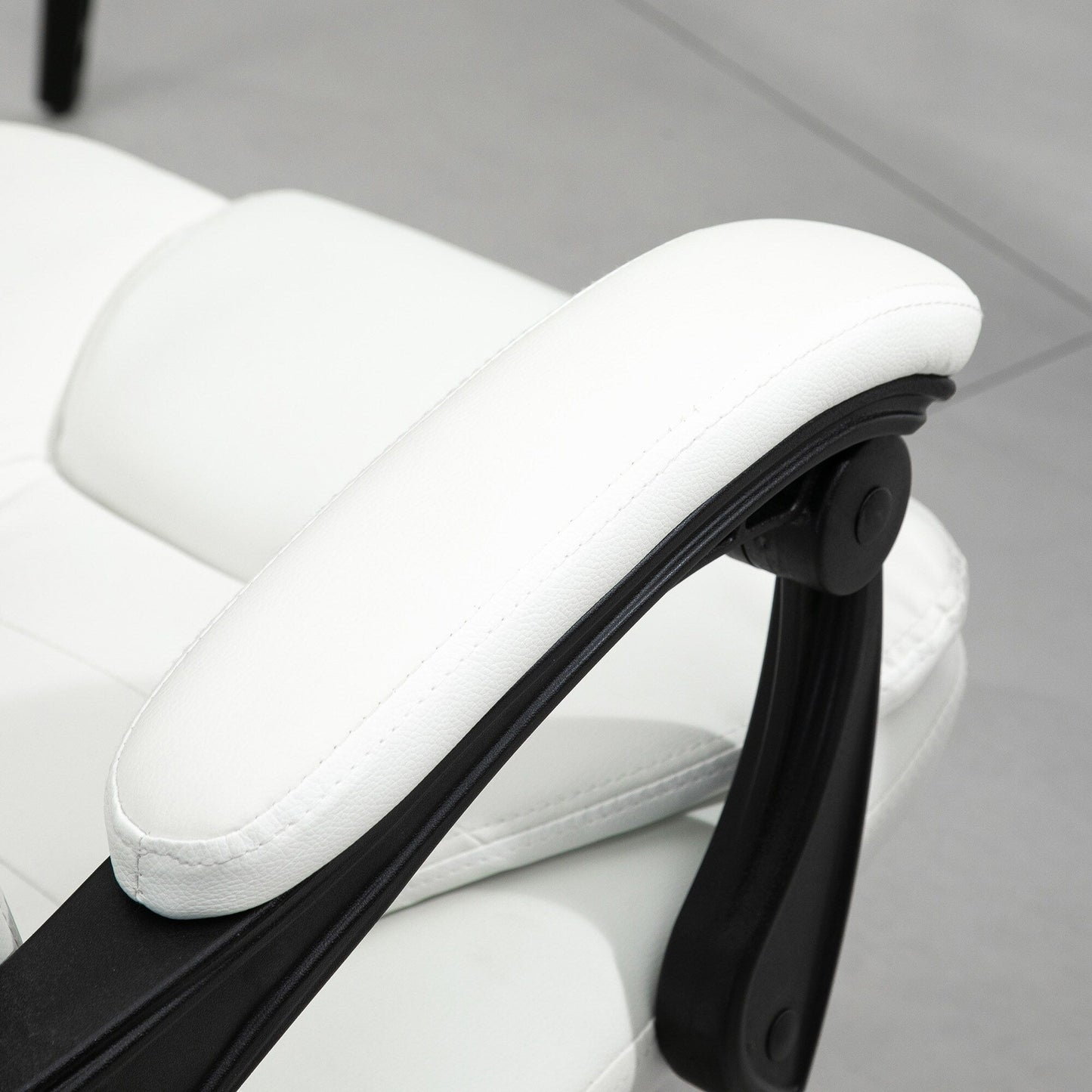 Massage Office Chair with 7 Vibrating Motors, 155° Recline, Footrest and PU Leather