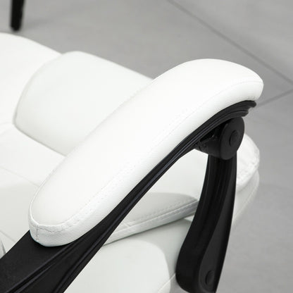 Massage Office Chair with 7 Vibrating Motors, 155° Recline, Footrest and PU Leather