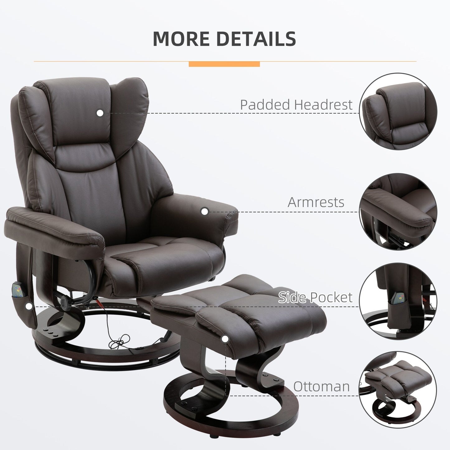 Massage Recliner Chair with Ottoman Footrest