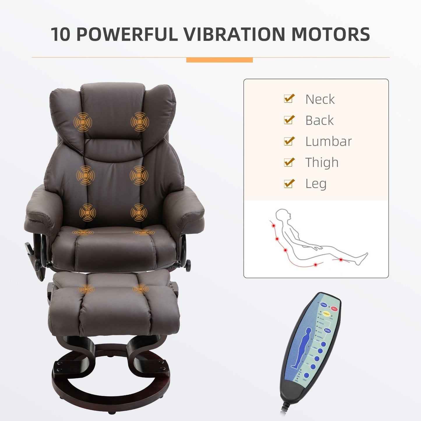 Massage Recliner Chair with Ottoman Footrest