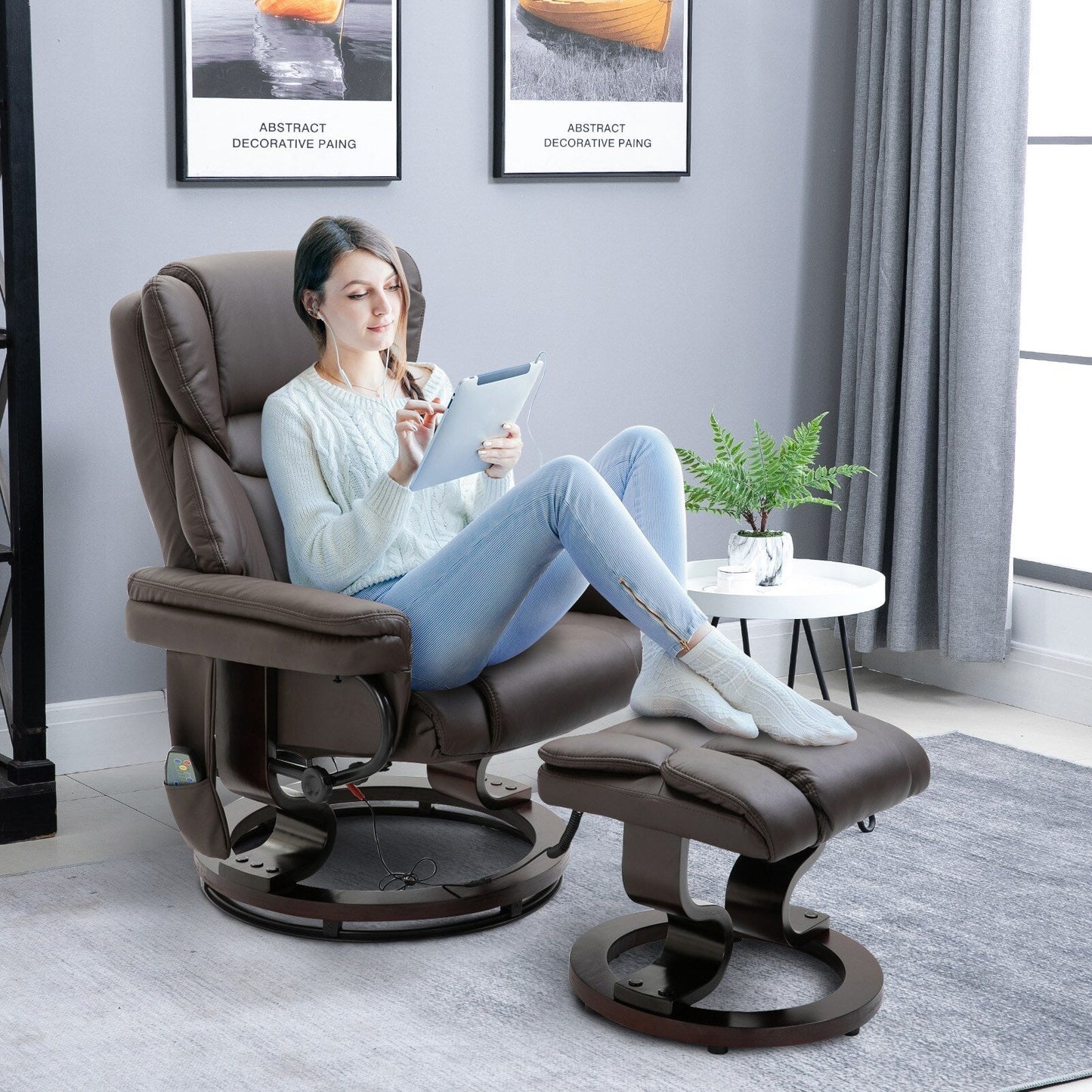 Massage Recliner Chair with Ottoman Footrest