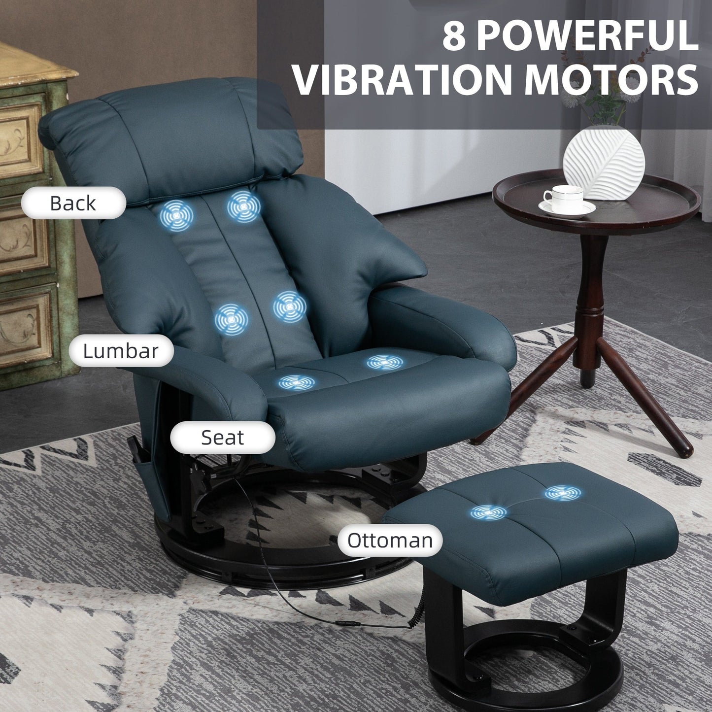 Massage Recliner Chair with Ottoman