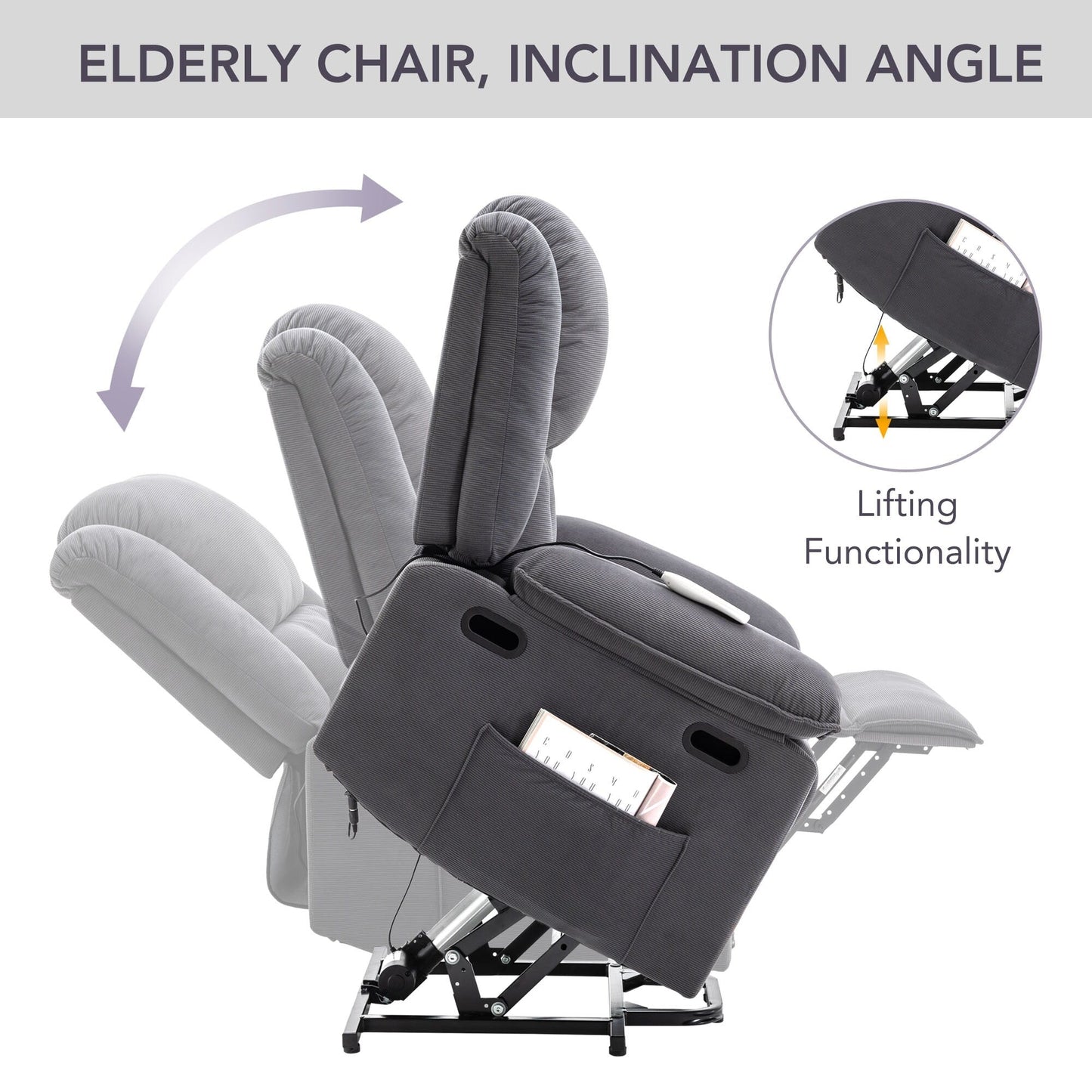 Massage Recliner,Power Lift Chair for Elderly with Adjustable Massage and Heating Function,Recliner Chair