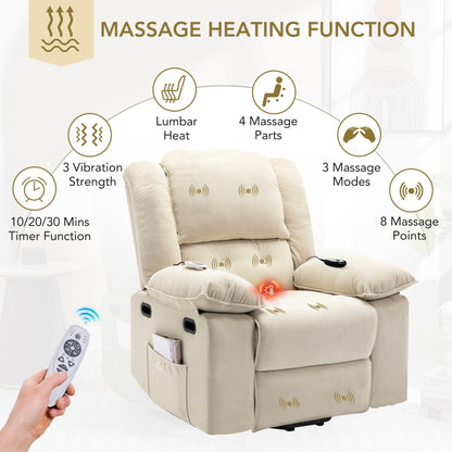 Massage Recliner,Power Lift Chair for Elderly with Adjustable Massage and Heating Function,Recliner Chair