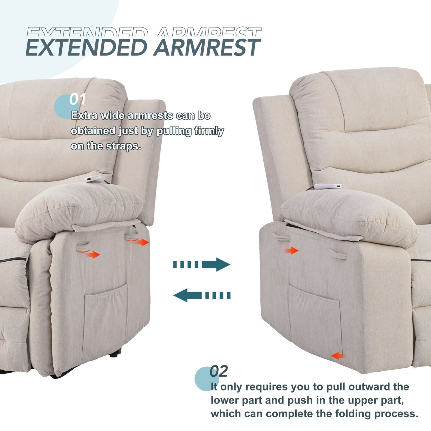 Massage Reclinerpower Lift Chair For Elderly With Adjustable Massage And Heating Function
