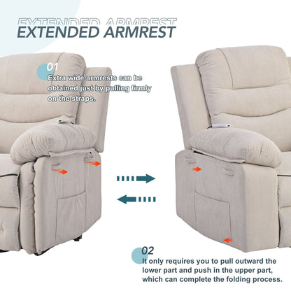 Massage Reclinerpower Lift Chair For Elderly With Adjustable Massage And Heating Function