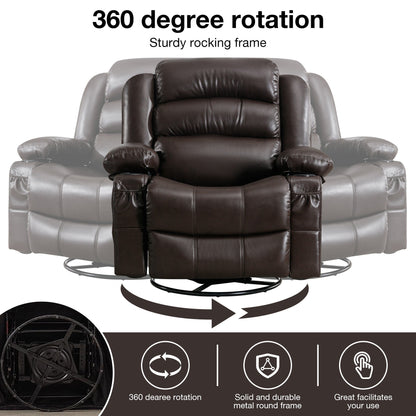 Massage Swivel Rocker Recliner Chair with Vibration Massage