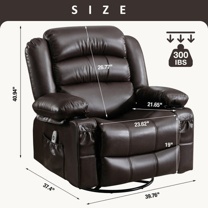 Massage Swivel Rocker Recliner Chair with Vibration Massage