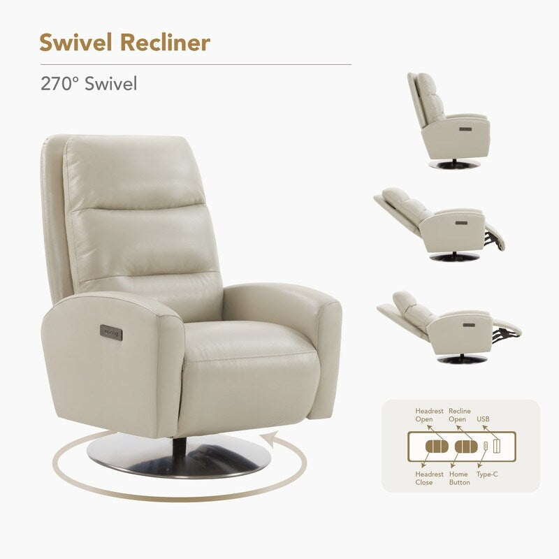 Mateo Dual Motor Power Swivel Recliner Lounge Chair