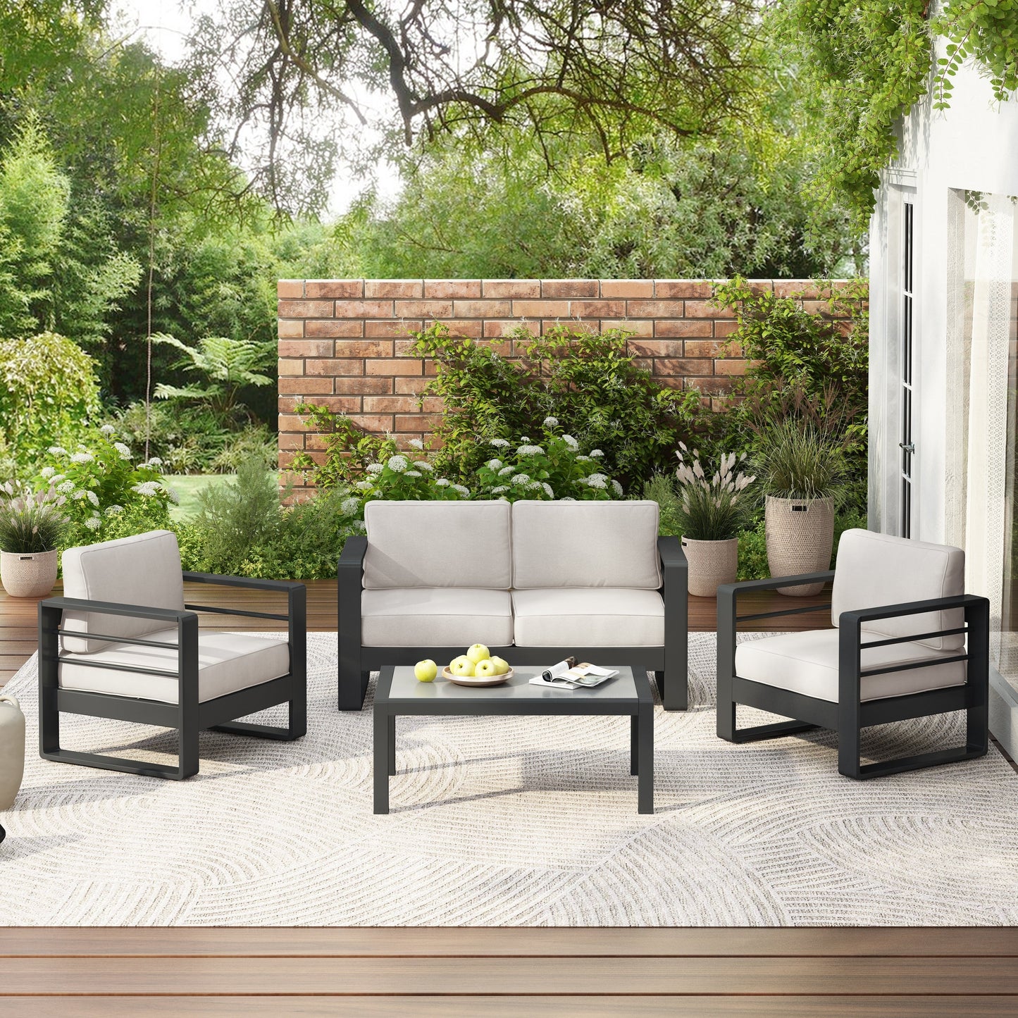 Maya Bay Aluminum Chat Set by Christopher Knight Home