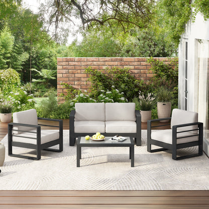 Maya Bay Aluminum Chat Set by Christopher Knight Home
