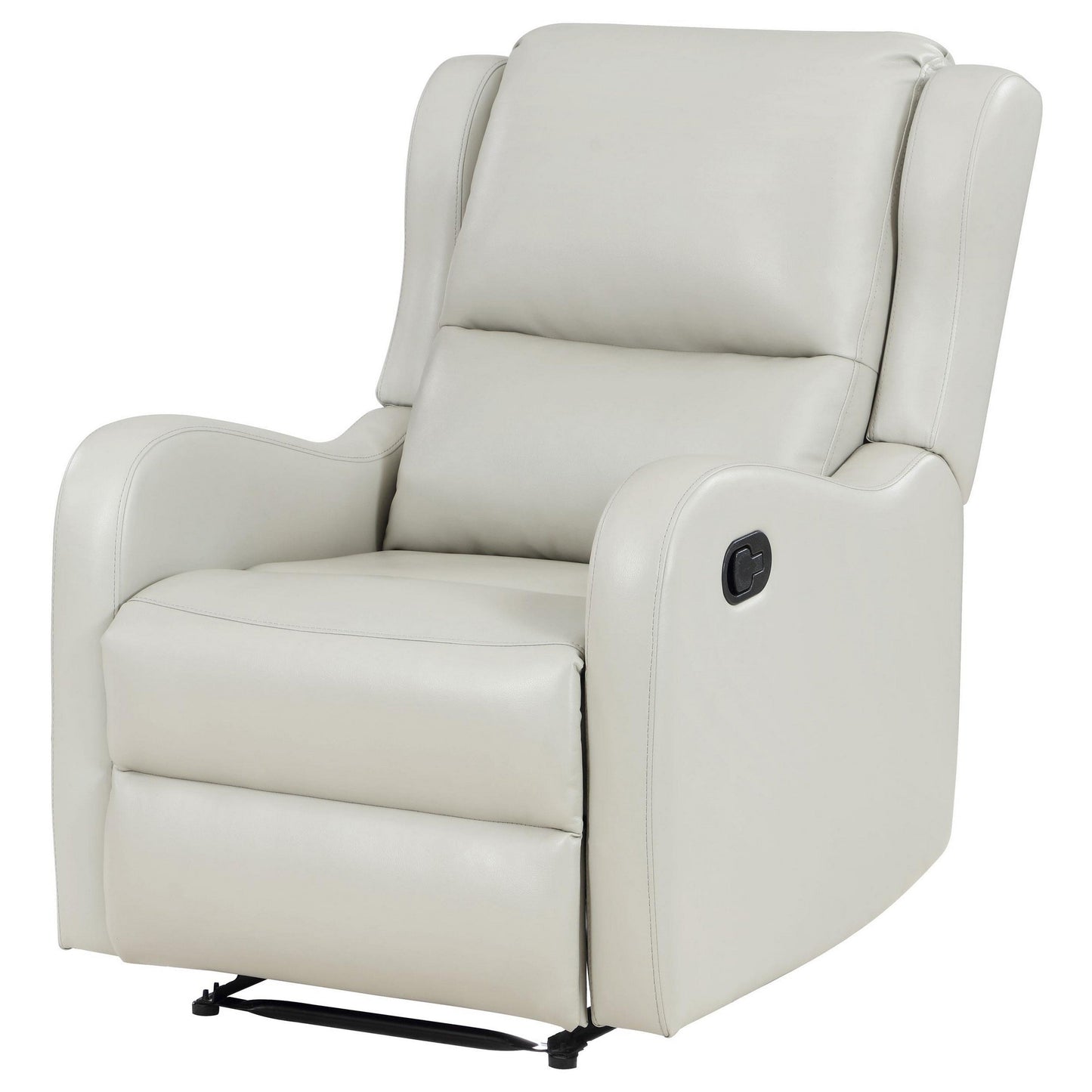 Mayra Manual Recliner Chair, English Arms, Plush Ivory Faux Leather