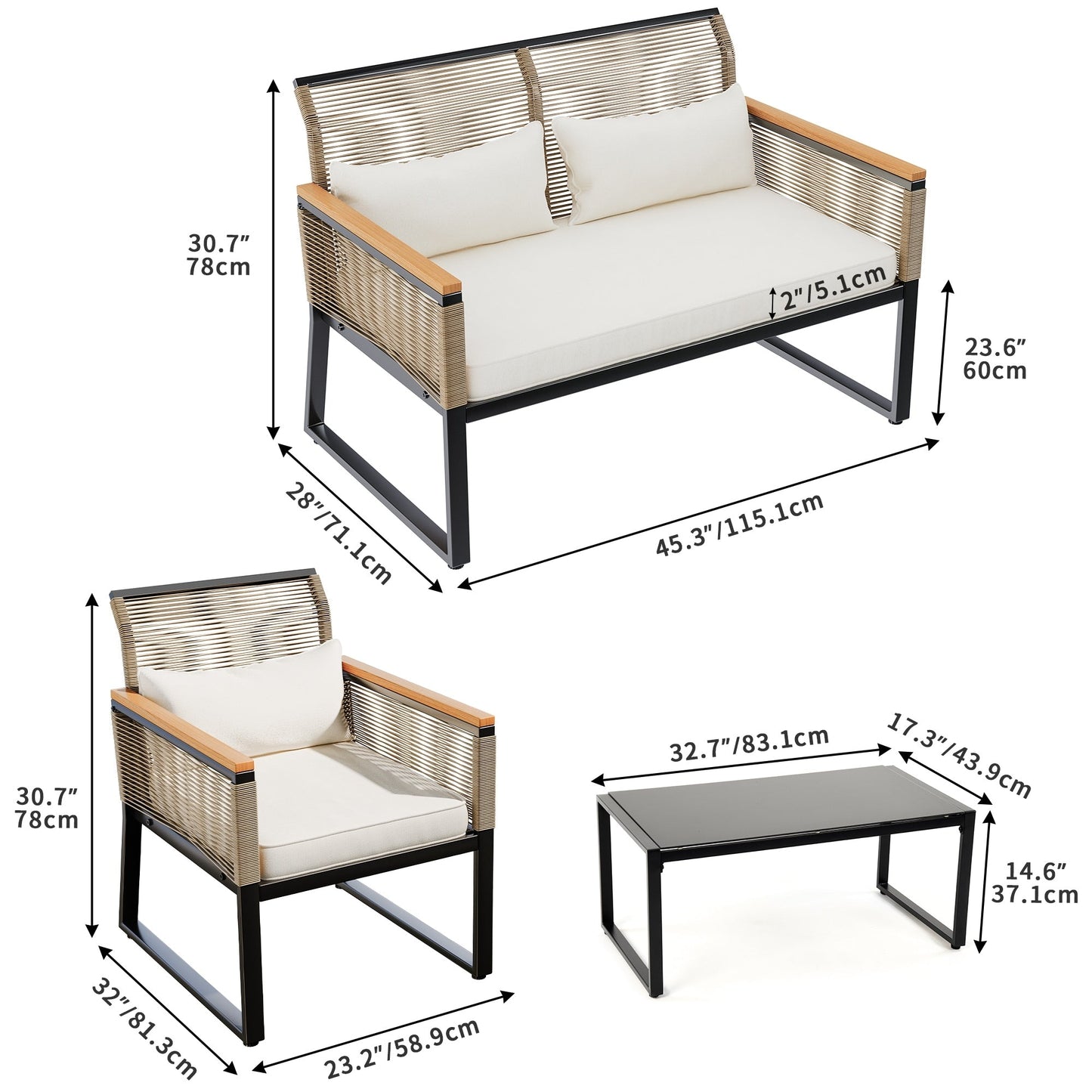 Mcferran 4 - Person Seating Group with Cushions