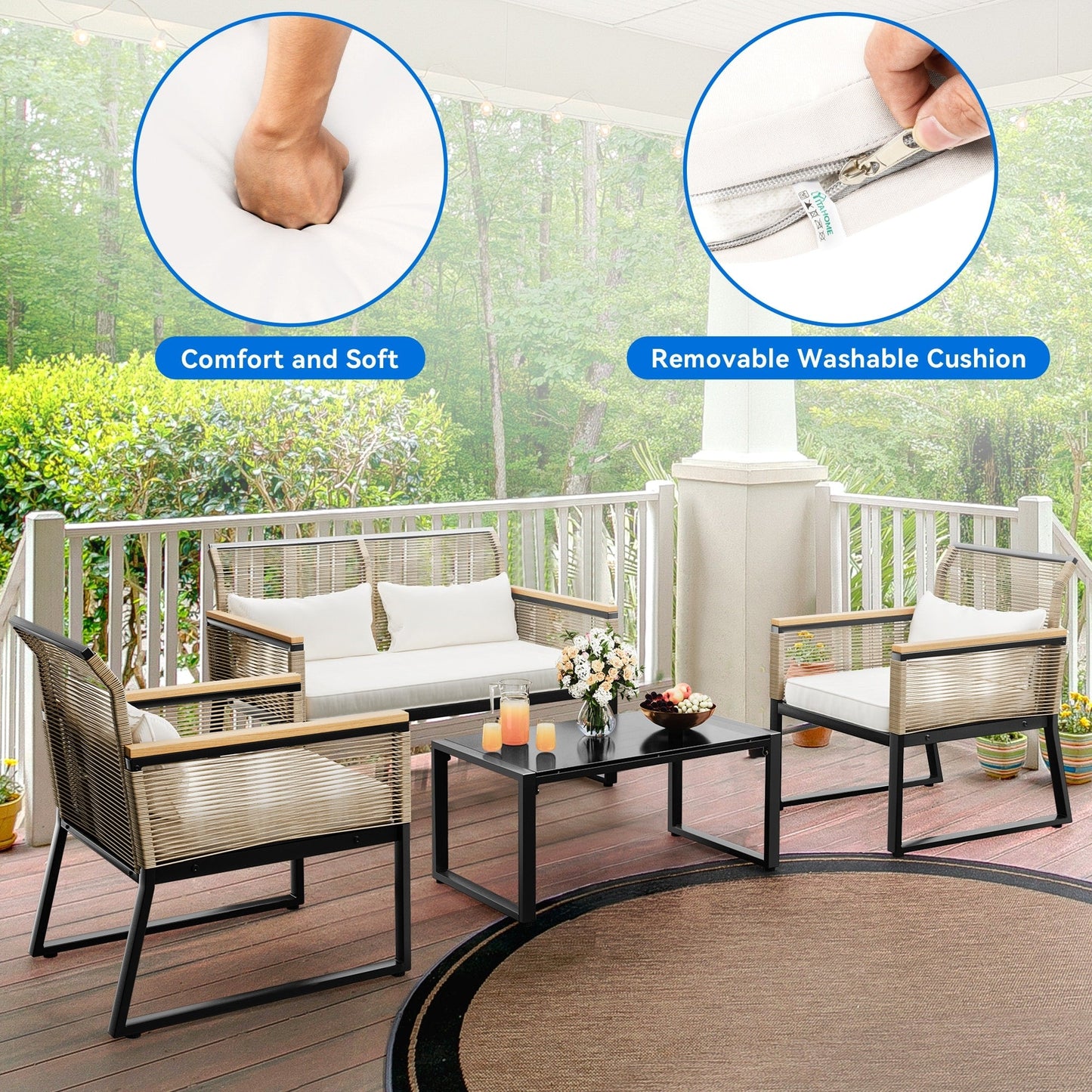 Mcferran 4 - Person Seating Group with Cushions