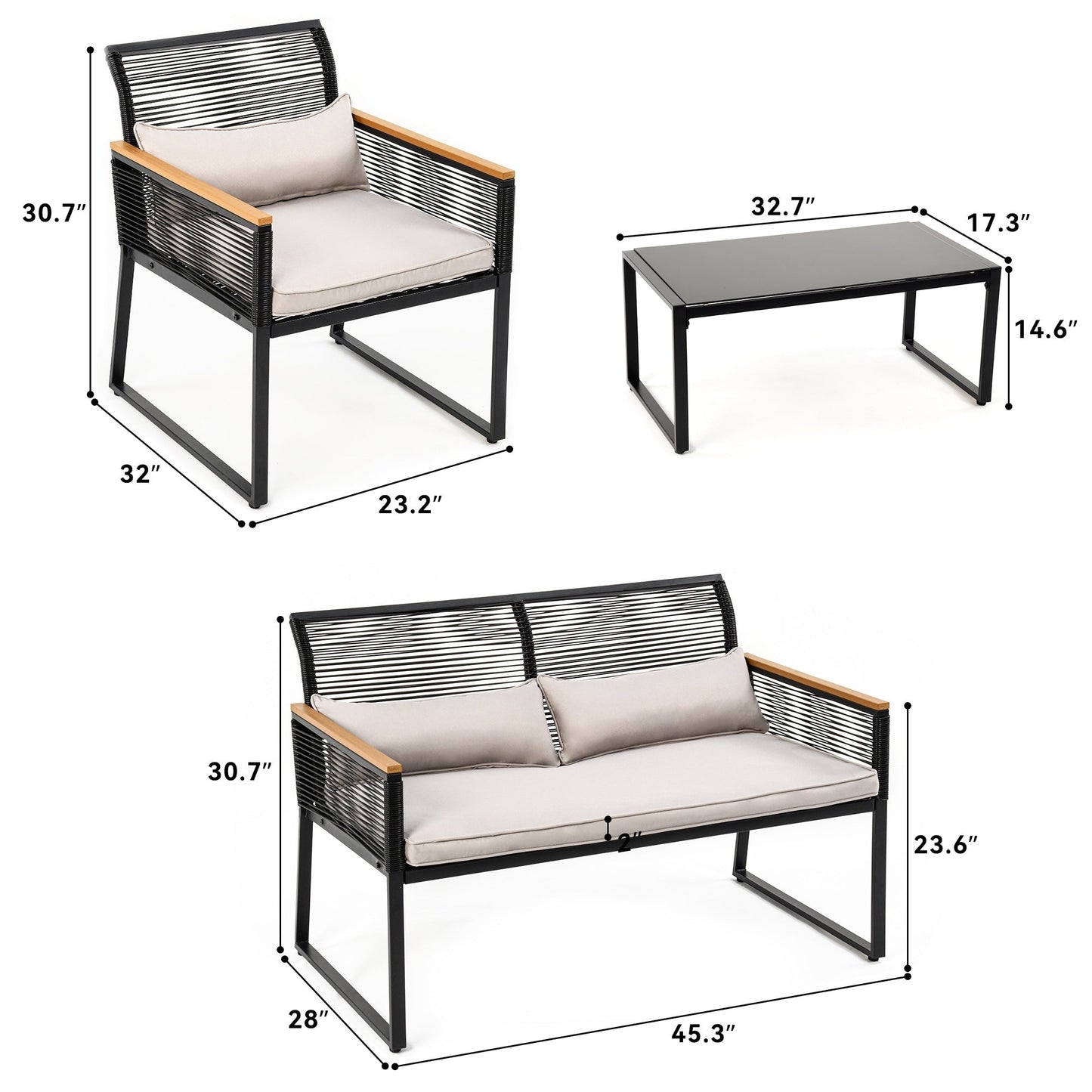 Mcferran 4 - Person Seating Group with Cushions