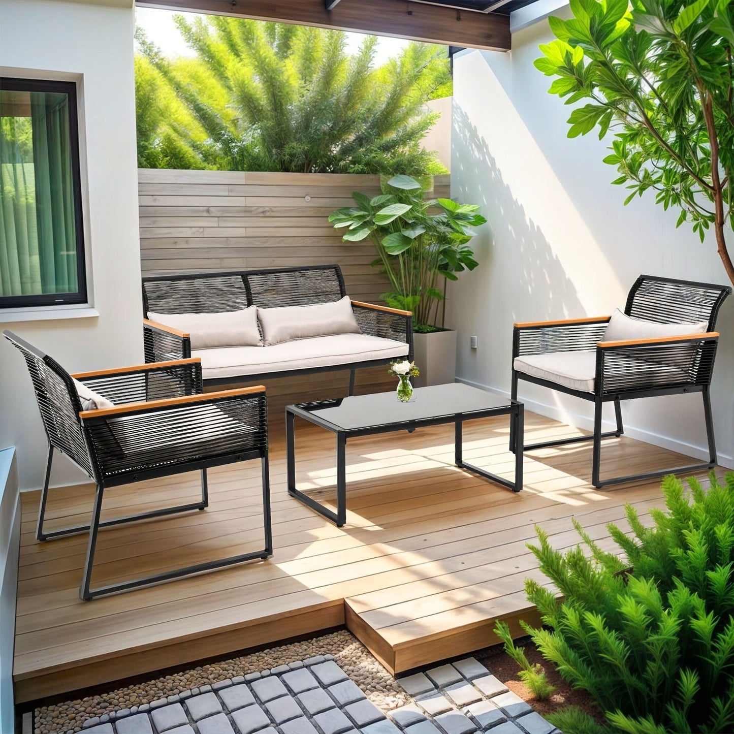 Mcferran 4 - Person Seating Group with Cushions