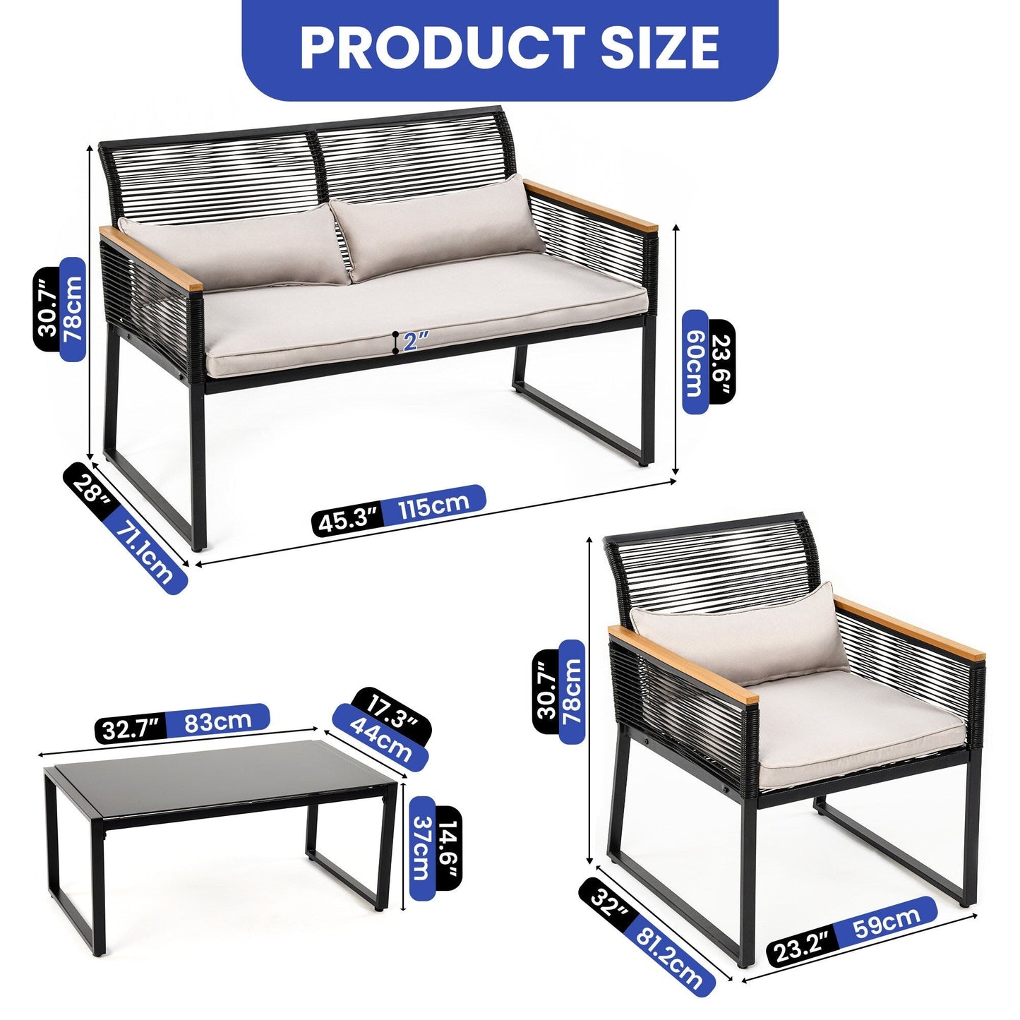 Mcferran 4 - Person Seating Group with Cushions