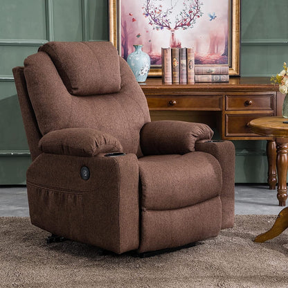 MCombo Electric Power Lift Recliner Chair Sofa with Massage and Heat, 3 Positions, USB Ports, Fabric 7040