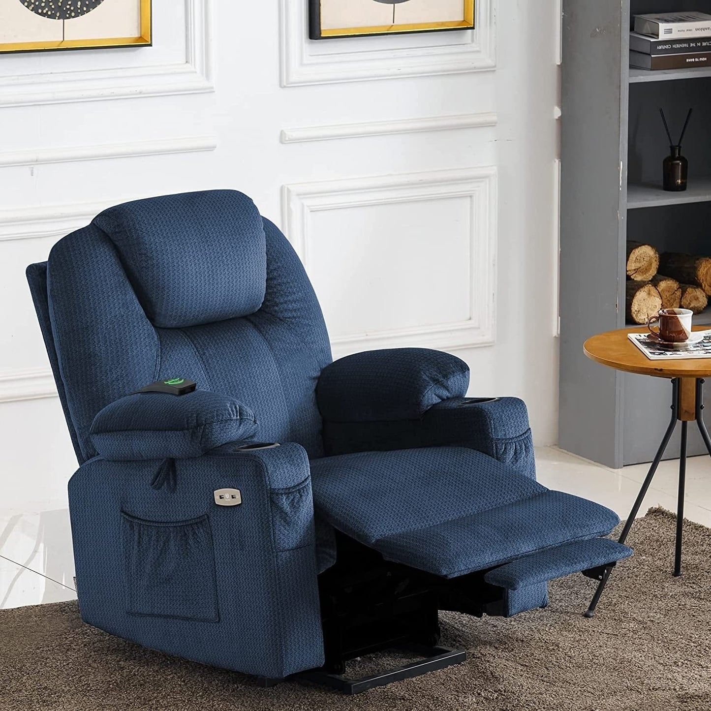 MCombo Electric Power Lift Recliner Chair Sofa with Massage and Heat, 3 Positions, USB Ports, Fabric 7040