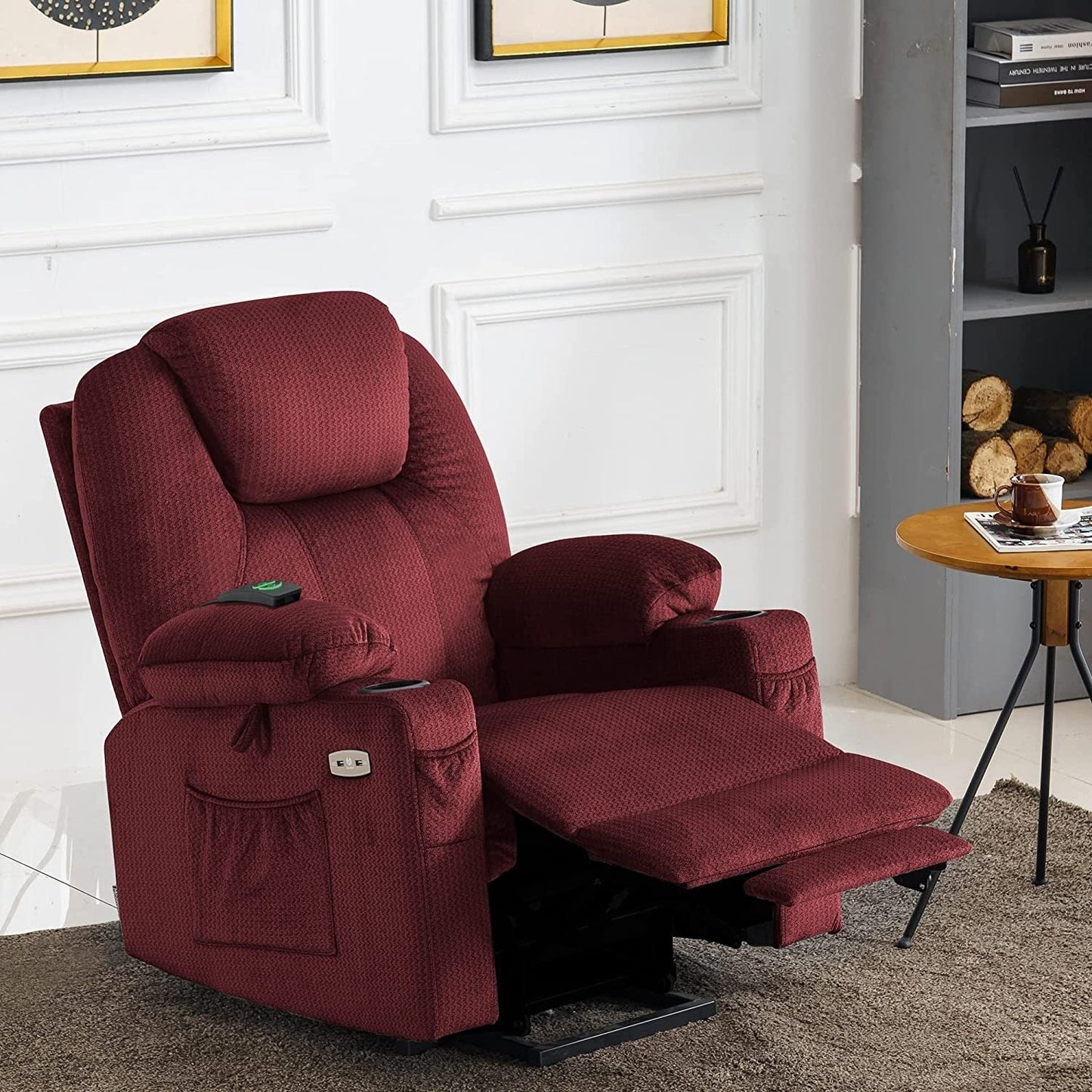 MCombo Electric Power Lift Recliner Chair Sofa with Massage and Heat, 3 Positions, USB Ports, Fabric 7040