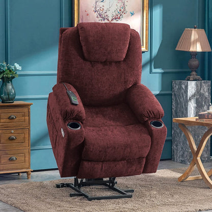 MCombo Electric Power Lift Recliner Chair Sofa with Massage and Heat, 3 Positions, USB Ports, Fabric 7040
