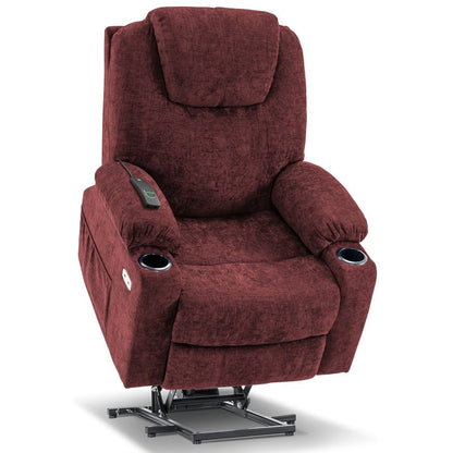 MCombo Electric Power Lift Recliner Chair Sofa with Massage and Heat, 3 Positions, USB Ports, Fabric 7040