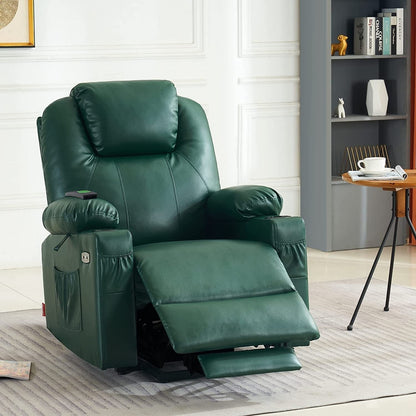 MCombo Electric Power Lift Recliner Chair Sofa with Massage and Heat, 3 Positions, USB Ports, Faux Leather 7040