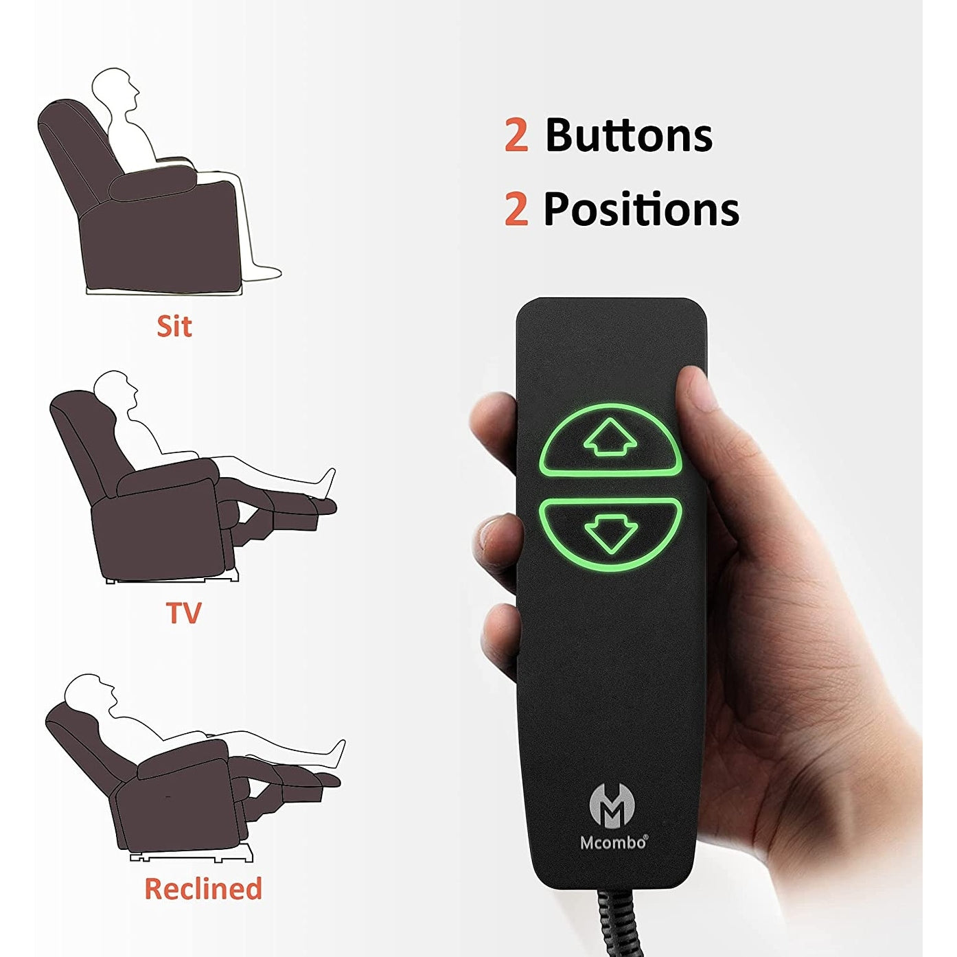 Mcombo Electric Power Recliner Chair with Massage and Heat, Faux Leather 7050