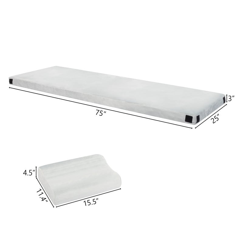 Memory Foam Camping Mattress with Pillow & Removable Cover & Hangbag