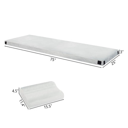 Memory Foam Camping Mattress with Pillow & Removable Cover & Hangbag