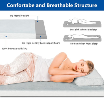 Memory Foam Camping Mattress with Pillow & Removable Cover & Hangbag