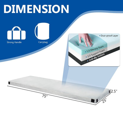 Memory Foam Camping Mattress with Removable Cover & Hangbag