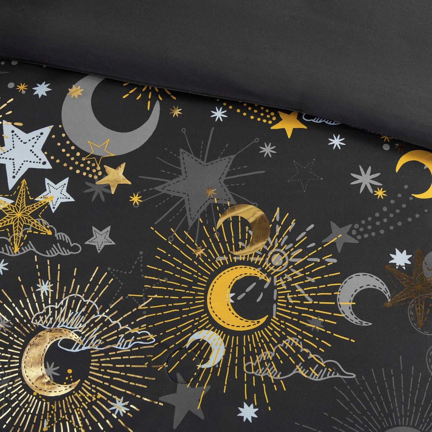 Intelligent Design Kids Ariella Starry Sky Metallic Comforter Set with Throw Pillow