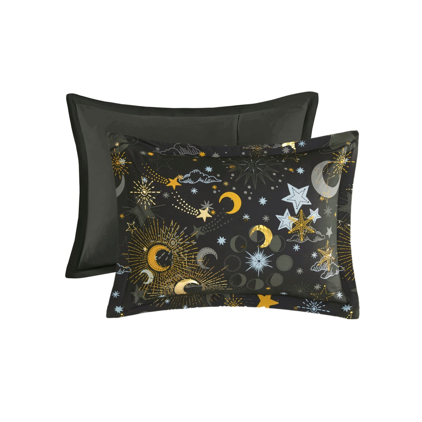 Intelligent Design Kids Ariella Starry Sky Metallic Comforter Set with Throw Pillow