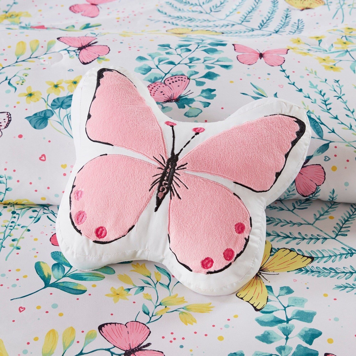 Intelligent Design Kids Caroline Pink Printed Butterfly Comforter Set
