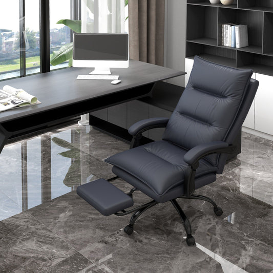 Microfiber Office Chair 6 Point Massage Recliner Chair Adjustable Desk Chair with Lumbar Heating and Extendable Footrest