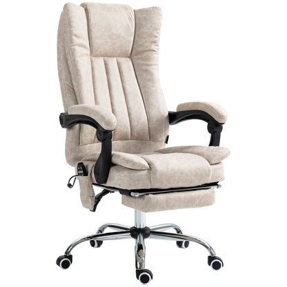 Microfibre 360Â° Swivel Massage Office Recliner with Vibration Massage, Heating, Footrest, Adjustable Height