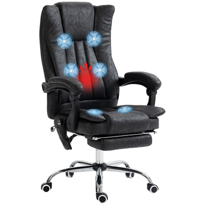 Microfibre 360Â° Swivel Massage Office Recliner with Vibration Massage, Heating, Footrest, Adjustable Height