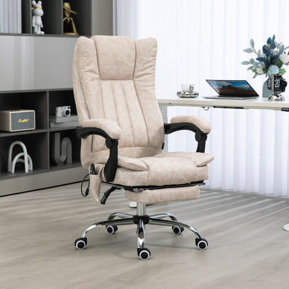 Microfibre 360Â° Swivel Massage Office Recliner with Vibration Massage, Heating, Footrest, Adjustable Height
