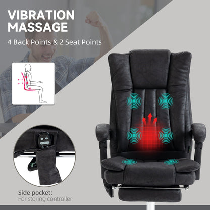 Microfibre 360Â° Swivel Massage Office Recliner with Vibration Massage, Heating, Footrest, Adjustable Height