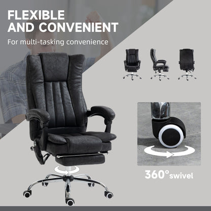 Microfibre 360Â° Swivel Massage Office Recliner with Vibration Massage, Heating, Footrest, Adjustable Height